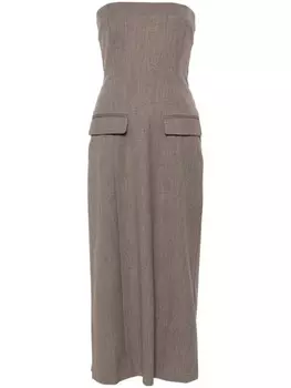 Beaufille платье миди Callie без бретелей, коричневый