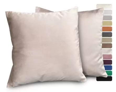 BEAUTEX Бархатные чехлы для подушек, набор из 2 шт., чехлы премиум-класса, диванные и декоративные подушки, размер и цвет на выбор (45 x 45 см, темно-серый)