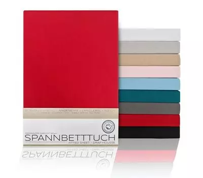 BEAUTEX простыня-короб пружина - 180х200х45 см красный, простыня чесаный хлопок, премиум-джерси 160г/м