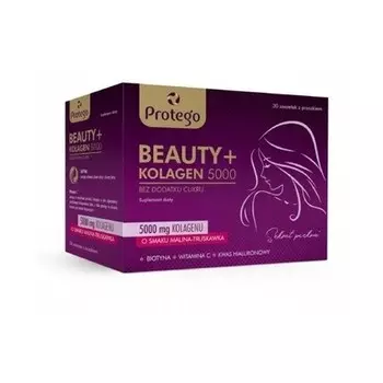 Beauty Collagen 5000 со вкусом малины и клубники, 30 пакетиков Protego