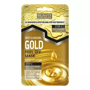 Beauty Formulas Глубоко очищающая маска для лица Gold Peel Off 1s, Gold