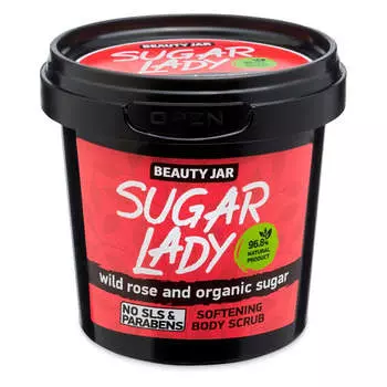 BEAUTY JAR Скраб для тела Sugar Lady смягчающий с шиповником и органическим сахаром 180г