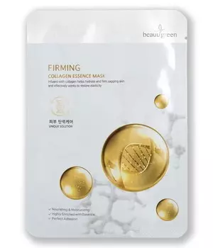BeauuGreen, Firming Collagen Essence Mask укрепляющая маска для лица Коллаген 23г