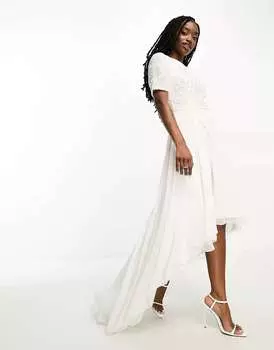 Beauut Bridal платье 2 в 1 с украшением и высоким низким подолом цвета слоновой кости