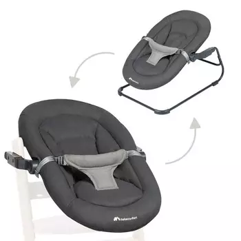 Bebeconfort Timba Baby Rocker 2-в-1 0–6 месяцев. Набор стульчиков Timba для новорожденных 0–9 кг, 2 положения наклона, мягкое сиденье, 3-точечные ремни безопасности, цвет графитовый Inna marka