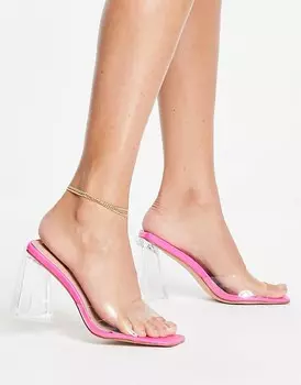 BEBO - Arden - Розовые босоножки на прозрачном каблуке