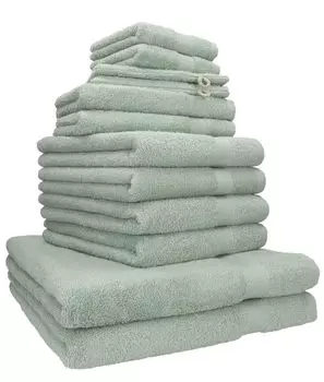 Бец 4 шт. Набор полотенец 100% хлопок, цвет зеленый 2 полотенца для рук 50х100 см 2 рукавицы 16х21 см Betzshop