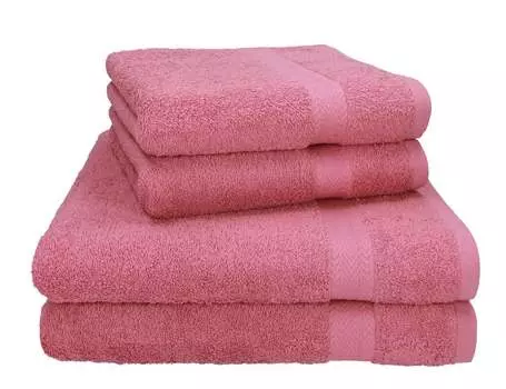 Бец 4 шт. Набор полотенец ПРЕМИУМ - 2 пляжных полотенца 2 полотенца для рук 100% хлопок Цвет: темно-коричневый Betzshop, розовый