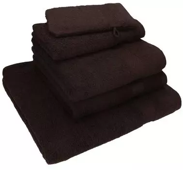Бец 5 шт. Набор полотенец для рук упаковка NICE 100% хлопок 1 полотенце для душа 2 полотенца для рук 1 гостевое полотенце 1 рукавица цвет - темно-красный Betzshop, темно-коричневый