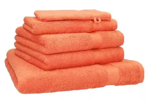 Бец 5 шт. Набор полотенец ПРЕМИУМ 1 полотенце для душа 2 полотенца для рук 1 гостевое полотенце 1 рукавица Цвет: орех Betzshop, оранжевый