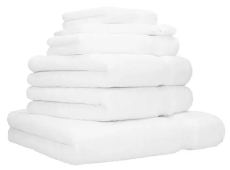 Бец 6 шт. Набор полотенец ПРЕМИУМ 100% хлопок 2 полотенца для душа 4 полотенца для рук цвет белый и оранжевый Betzshop