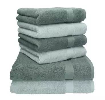 Бец 6 шт. Набор полотенец ПРЕМИУМ 100% хлопок 2 полотенца для душа 4 полотенца для рук цвета антрацит и черный Betzshop