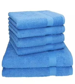 Бец 6 шт. Набор полотенец ПРЕМИУМ - 2 пляжных полотенца 4 полотенца для рук 100% хлопок Цвет: графит Betzshop, синий