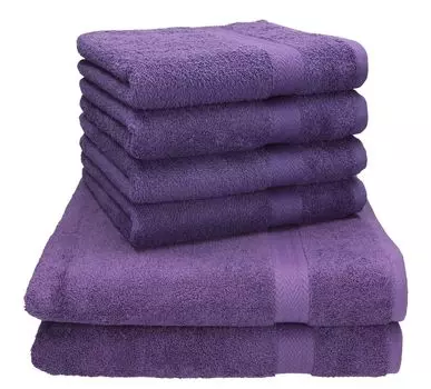 Бец 6 шт. Набор полотенец ПРЕМИУМ - 2 пляжных полотенца 4 полотенца для рук 100% хлопок Цвет: черный Betzshop, фиолетовый