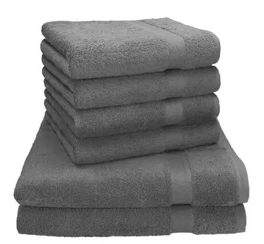 Бец 6 шт. Набор полотенец ПРЕМИУМ - 2 пляжных полотенца 4 полотенца для рук 100% хлопок Цвет: бежевый Betzshop, серый