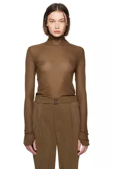 Беcшовная водолазка Lemaire, коричневый