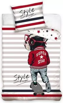 BedLex Пододеяльник Skating Dog — 140 x 200 см — Хлопок — 70 x 90 см PHU CARBOTEX