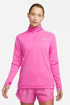 Беговая футболка Dri Fit Pacer с молнией 1/4 Nike, розовый