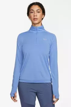 Беговая футболка Dri Fit Pacer с молнией 1/4 Nike, синий