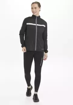 Беговая куртка ENDURANCE "Гинар" с сильными ультраотражателями, черный