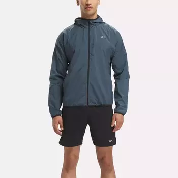 Беговая куртка с капюшоном Reebok, цвет Hoops Blue