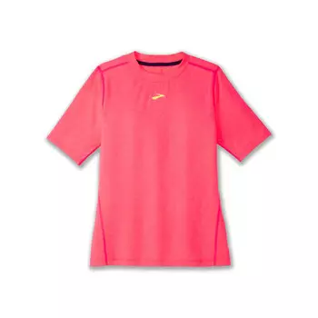 Беговая рубашка с короткими рукавами и высокими точками Brooks, розовый