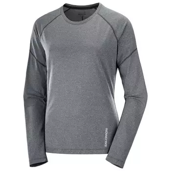 Беговая рубашка Salomon Women's Cross Run L/S Tee, цвет Deep Black/Heather