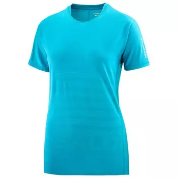 Беговая рубашка Salomon Women's Sense Aero S/S Tee GFX, цвет Tahitian Tide/Peacock Blue