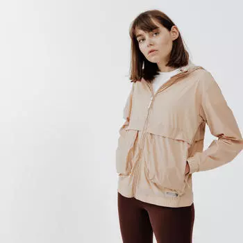 Беговая ветровка Run Wind мужская охра коричневая KALENJI, охра