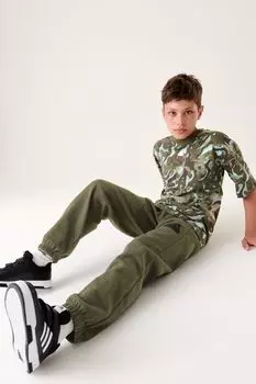 Беговые брюки Adidas с логотипом adidas, зеленый