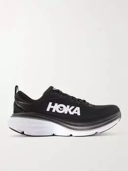 Кроссовки Hoka One One Bondi 8 Rubber-Trimmed Mesh, черный/белый