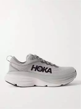 Кроссовки Hoka One One Bondi 8 Rubber-Trimmed Mesh, серый