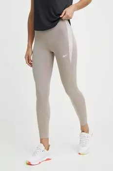 Беговые леггинсы Reebok, бежевый