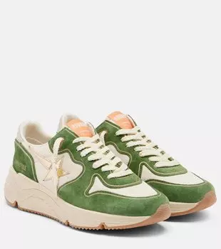 Беговые замшевые кроссовки Golden Goose, Cream/Green/Platinum