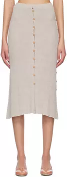 Beige LouLou Midi Skirt Baserange