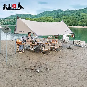 Beishan Wolf BSWolf Cangshan тент, навес, пляжная палатка, многоместный тент, уличный тент для перголы, защита от солнца, светло-коричневый цвет