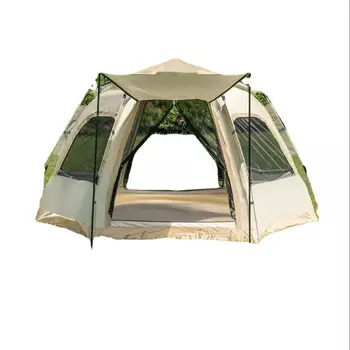 Beishanlang Дневник для кемпинга, виниловая палатка, затемняющая солнцезащитный, автоматическая, быстро открывающаяся, уличная, ветрозащитная, для 3-4 человек, палатка цвета хаки, бежевого цвета