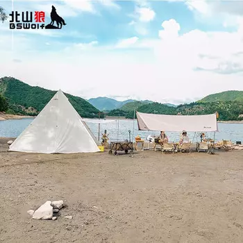 Beishanlang открытый солнцезащитный козырек для пляжа, водонепроницаемый и непромокаемый, для кемпинга, пикника, беседка, светло-коричневый 400*292 ZL058