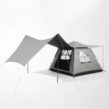 Beishanlang полностью автоматическая палатка с виниловым навесом, встроенное уличное удобное туристическое снаряжение, очень большая чайно-коричневая 5-8 человек HJ