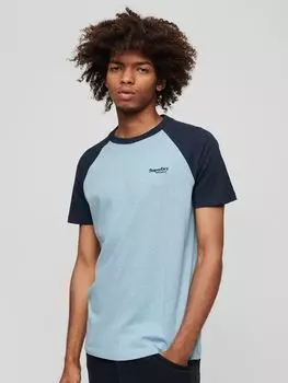 Бейсбольная футболка Essential с логотипом из органического хлопка Superdry, каменно-синий