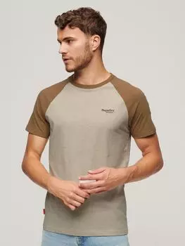 Бейсбольная футболка Essential с логотипом из органического хлопка Superdry, овес/бак тан