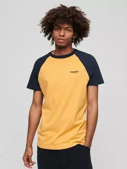 Бейсбольная футболка Essential с логотипом из органического хлопка Superdry, охра