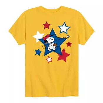 Бейсбольная футболка Peanuts Snoopy Stars для мальчиков 8–20 лет Licensed Character, желтый