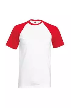 Бейсбольная футболка с коротким рукавом Fruit of the Loom, белый