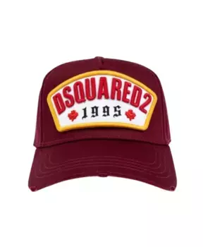 Бейсбольная кепка бордо из габардина Dsquared2, красный