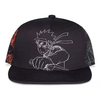 Бейсбольная кепка Characters Line Art Snapback, черная (NH588486NRT) Naruto, мультиколор