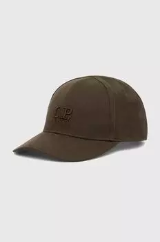 Бейсбольная кепка из габардина и хлопка C.P. Company, зеленый