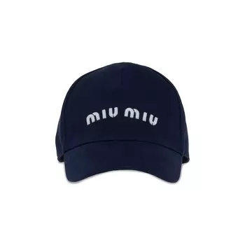 Бейсбольная кепка Miu Miu Drill, цвет Синий/Белый