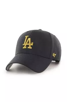 Бейсбольная кепка MLB Los Angeles Dodgers с добавлением хлопка 47brand, черный