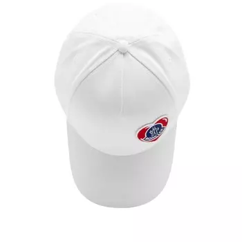 Бейсбольная кепка Moncler с логотипом в форме сердца, белый